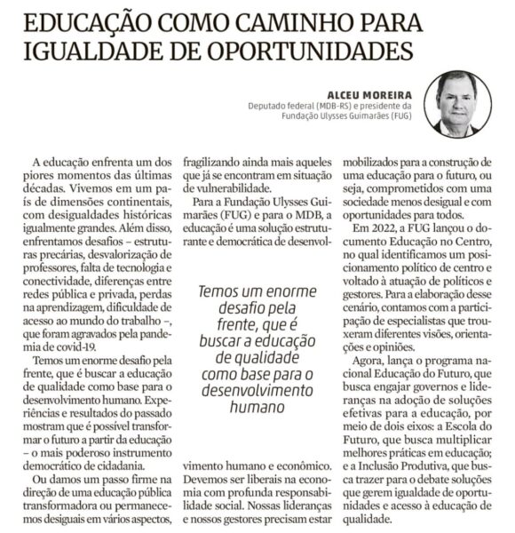 [ARTIGO] Educação como caminho para igualdade de oportunidades