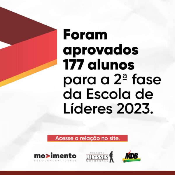 Escola de Líderes: 177 alunos aprovados para segunda fase