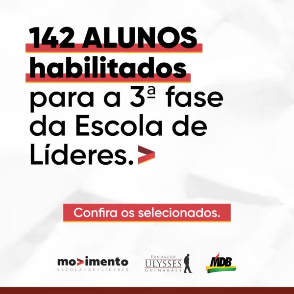 142 habilitados para fase 3 da Escola de Líderes