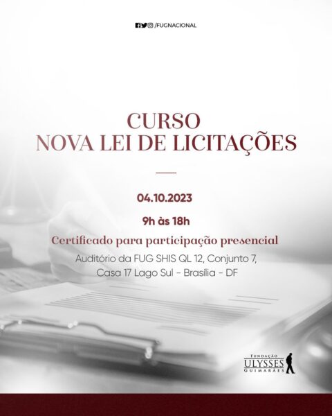 FUG PROMOVE CURSO PRESENCIAL SOBRE NOVA LEI DE LICITAÇÕES – PARTICIPE!