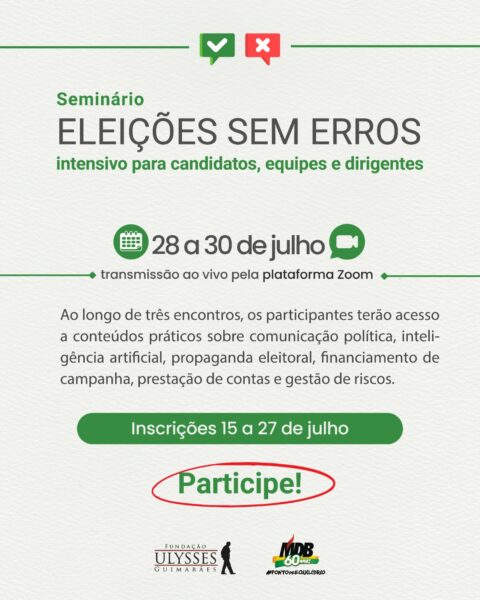 Seminário “Eleições sem Erros” prepara candidatos e equipes para os desafios das Eleições 2026